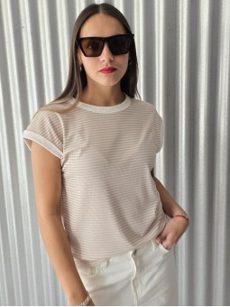 Remera Lucero Rayas Beige