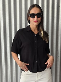 Camisa Adda Lino Negro
