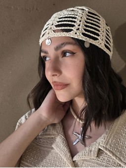 Mesh Hat Crochet Crema