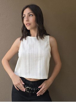 Musculosa Chess Blanco