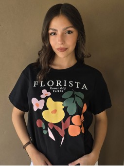Remera Florista Negro