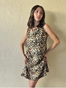 Vestido Fausta Print Crema