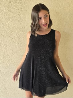 Vestido Nilo Lurex Negro