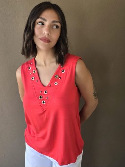 Musculosa Novara Rojo