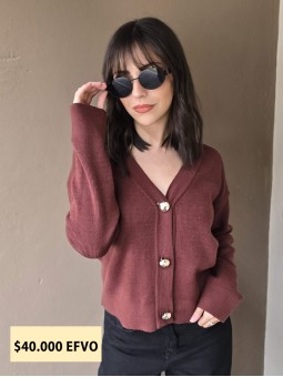 Cardigan Marfil Chocolate